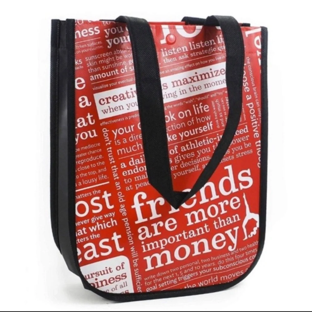 lululemon Red with Graphic Print Small Reusable Tote Carryall Gym Bag